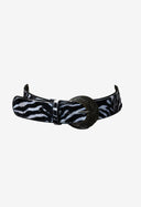 Chunky Gold Buckle Zebra Print Belt
