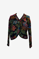 V Neck Lambswool Floral Cardigan