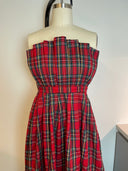 Strapless Tartan Midi Dress image 1