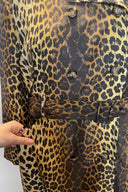 Vintage Moschino Leopard Print Belted Trench Coat image 5