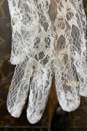 White Nylon Lace Gloves image 1