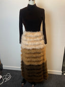 Brown Suede Fur Ombre Midi Dress image 2