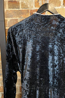 Vintage  Black Velvet & Lace Cross Over Robe image 2