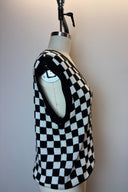 Checkerboard Black & White Knit Vest image 1