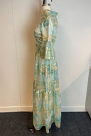Vintage Susan Peters Green Metallic Midi Dress image 1