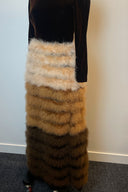 Brown Suede Fur Ombre Midi Dress image 1