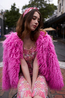 Vintage Fuschia Shaggy Ailubaodan Jacket image 0
