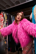 Vintage Fuschia Shaggy Ailubaodan Jacket image 2