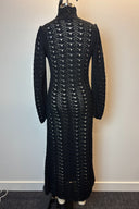 Zimmermann Black Crochet Knit Midi Dress with Belt image 2