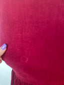 Retro Red Crimson Corduroy Midi Dress image 3