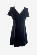 Celine Velvet Lace Up Mini Dress image 0