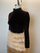 Brown Suede Fur Ombre Midi Dress image 4
