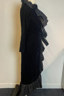 Vintage 1980s Yves Saint Laurent Velvet Ruffle Wrap Maxi Dress image 1