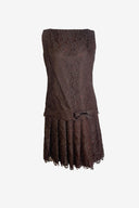 Vintage Gale Mitchell Lace Brown Mini Dress image 0