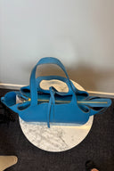 Celine Tri-fold Blue Leather Tote Bag image 1