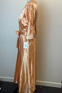 Vintage Quilted Peach Satin Robe image 1