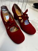 Vintage Moya by Norvin Red Suede Tie Shoes image 5