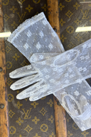 White Lace Long Gloves image 1