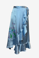 Vintage Satin Ruffle Midi Skirt image 0