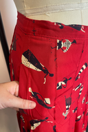 Moschino Red Pleated Midi Skirt image 3