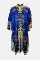 Bai Hua Blue Embroidered Coat image 0