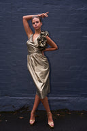 BB Collection Gold Cocktail Midi Dress image 2