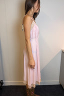 Pink Wrap Midi Dress Slip image 1