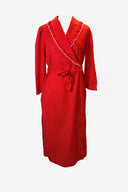 Vintage Evelyn Pearson Polka Dot Ruffled Collar Dressing Robe image 0
