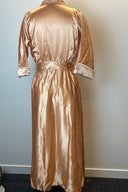 Vintage Quilted Peach Satin Robe image 2