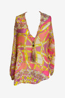 Vintage Emilio Pucci Stained Glass Print Silk Top image 0