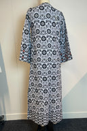 Vintage Floral Zip-Front Heavy Cotton Kaftan Maxi Dress image 2