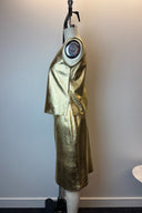 Vintage Gold Leather Top and Skirt Set image 1