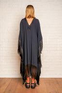 Taller Marmo Fringe V Neck Midi Dress image 2