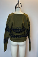 Creeks Khaki Knit Zip Up Sweater image 1