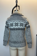 Grey & White Quarterzip Sweater image 2
