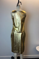 Vintage Gold Leather Top and Skirt Set image 2