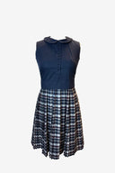 Rona Vintage 1960s Blue Plaid Midi Dress image 0