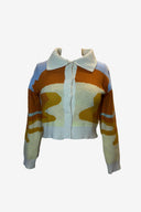 Red Berry Collared Sunset Cardigan