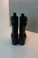 Dsquared Crocodile Patterned Black Leather High Boots image 4