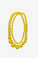 Vintage Yellow Chunky Beaded Necklace image 0