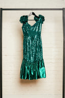 Vintage American Green Sequinned Cocktail Dress image 3