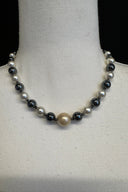 Silver & Faux Pearl Short Necklace image 0