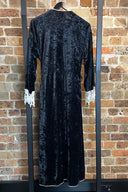 Vintage  Black Velvet & Lace Cross Over Robe image 1