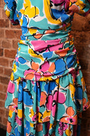 Michelle B Watercolour Puff Sleeve Midi Dress image 2