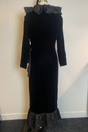 Vintage 1980s Yves Saint Laurent Velvet Ruffle Wrap Maxi Dress image 3