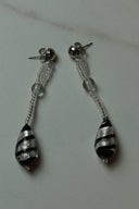 Muracho Glass Silver & Black Earrings image 2