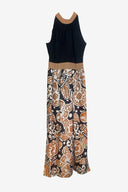 Vintage 60's Sleeveless Abstract Maxi Dress w/ Attached Shorts image 0