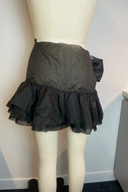 Black Organza Ruffled Wrap Mini Skirt image 2