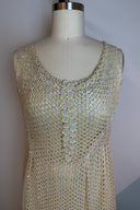 Vintage V Neck Sequin Maxi Dress image 4