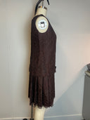 Vintage Gale Mitchell Lace Brown Mini Dress image 2